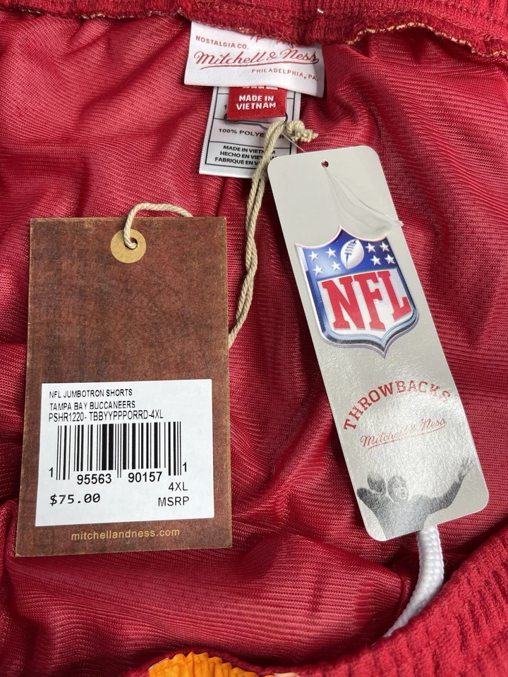 Pantalones Cortos Mitchell & Ness Tampa Bay Buccaneers Jumbotron, Talla 4XL, Gridiron Classics Foto 4 de 4
