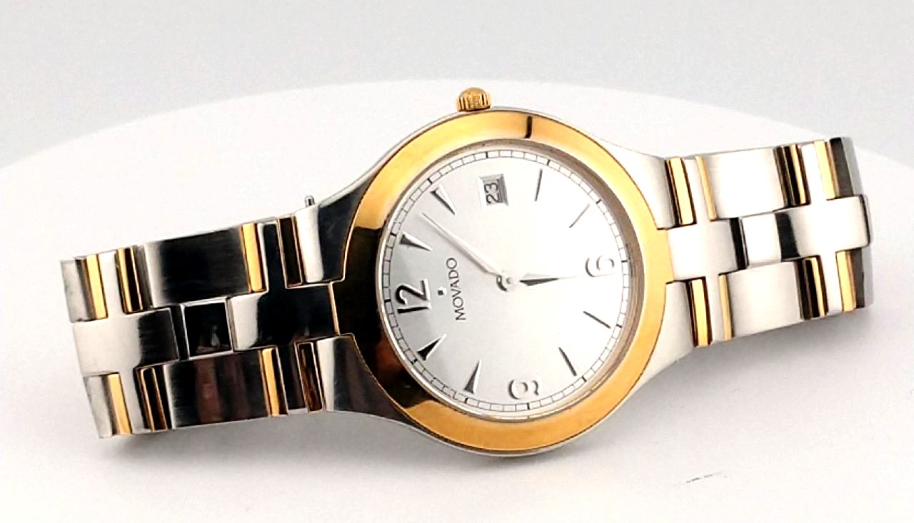 Movado Men's Juro 18GP/SS Swiss Quartz Watch with Silver Numeric Dial