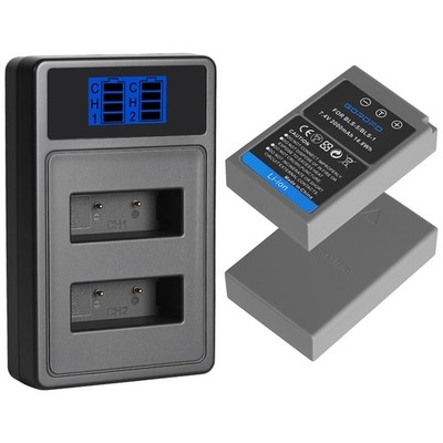 2Pcs BLS-5 BLS-50 PS-BLS5 Battery and Charger for Olympus BLS-5 E-PL2,E-PL5,E...
