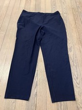 EILEEN FISHER Women's Navy Blue Stretch Slim Straight Leg Pants Size L