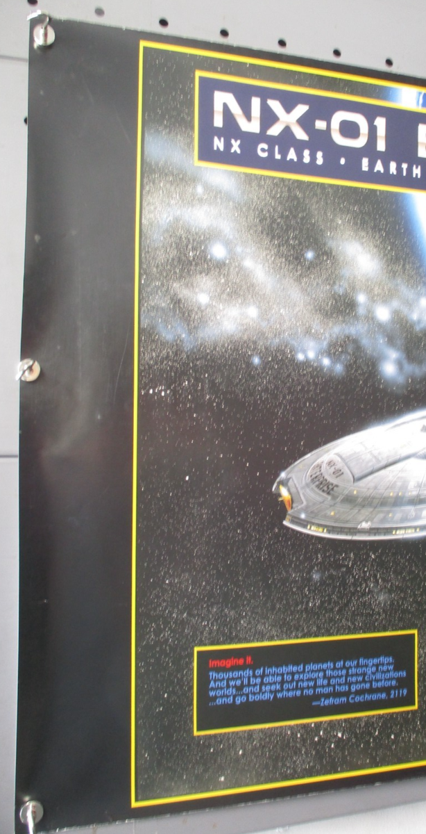 SIGNED X9 POSTER 2001 STAR TREK NX-01 ENTERPRISE Scott Bakula