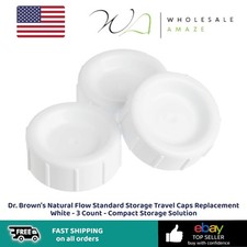 Dr. Brown's Natural Flow Standard Storage Travel Caps Replacement White 3 Count
