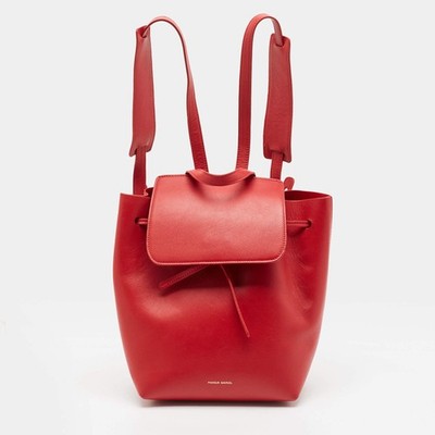 Mansur Gavriel Mini Rucksack rot Leder