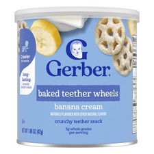 Snacks for Baby, Teether Wheels, 10 Months, Banana Cream, 1.48 oz 42 g 