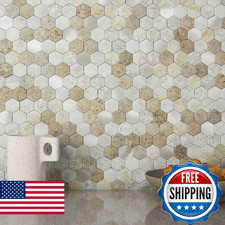 M Mofit Hexagone Peel and Stick Dosseret Carrelage Cuisine Auto-Adhésif Métal et