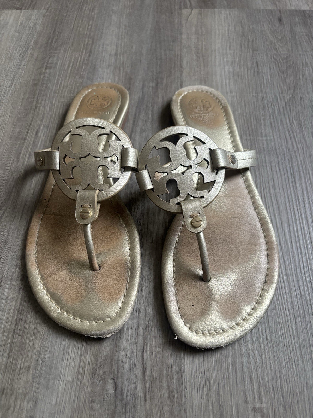 Tory Burch Women's Size 8  Miller Gold Slip On Sandel's