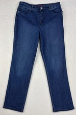 Gloria Vanderbilt Amanda Women's Jeans Size 14 Average Dark Wash Straight Leg