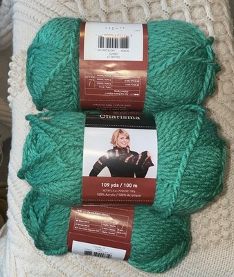 Loops & Threads Charisma Yarn Lot of 5 Green Grass 29 Bulky #5 100g 109 yds