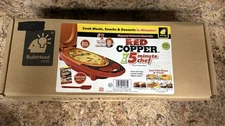 Chef 5 Minute Chef Electric Meal Maker Copper Infused Ceramic Red Recipe Book