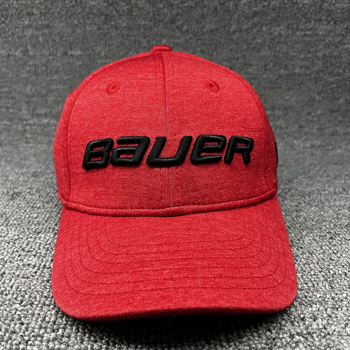 New Era Bauer Hockey 39THIRTY Stretch Fit Cap Youth Red Heather Hat