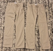 NEW   The Children  s Place Girls Uniform Khaki Pants, Size 8 2 Pairs 