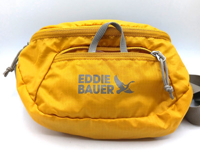  Eddie Bauer Stowaway Waistpack Packable Fanny Pack Mustard Yellow