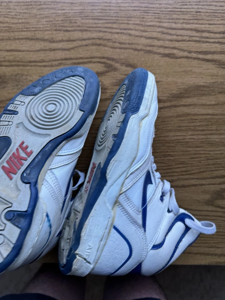 Nike Air Delta Force Hi Tops Vintage 80s Style White Blue Men’s Size 8.5 8 1/2 - Image 3 of 4