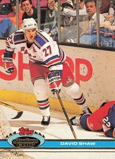 David Shaw 1991-92 Stadium Club #306 New York Rangers