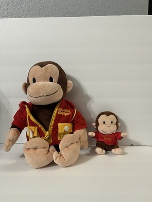 Curious George Plush Snap Fasten Tie Button 16 W/little George Plush