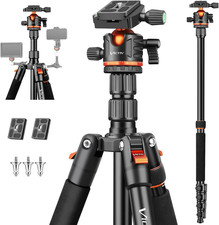 Victiv 200Cm Kamera Stativ, Tragbares Stabiles Reisestativ, 2-In-1 Dreibein Stat