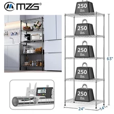 5 Tier Heavy Duty Shelving Unit Wire Shelf Rack Garage Storage