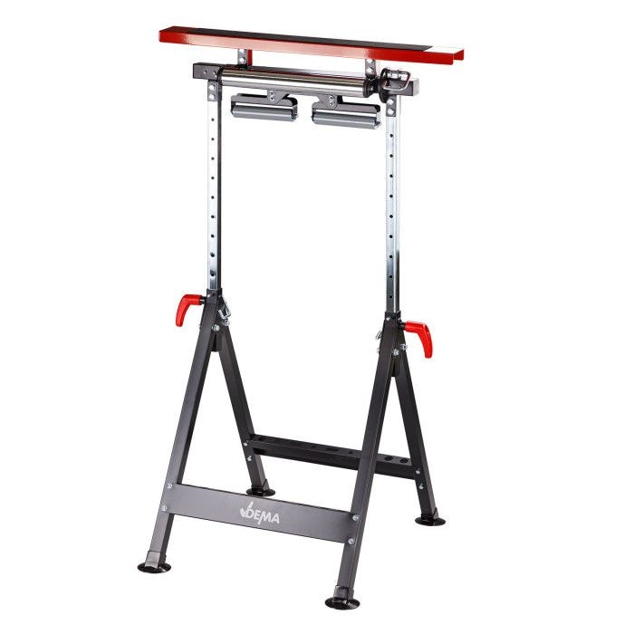 Tréteau multi-rouleaux télescopique D21293 en acier réglable pour atelier