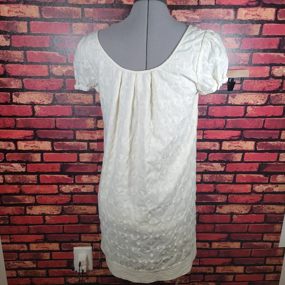 Mini Vestido Juicy Couture Boho Marfil Talla 4 Y2K Retro Hippie Informal Plisado Foto 4 de 4