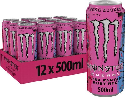 Monster Energy Ultra, 12 x 500 ml Dose (inkl. 3,- Euro Pfand), Fantasy Ruby Red
