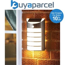 Smart Garden Motion Sensor PIR Security Silver Chrome Wall Welcome Solar Light