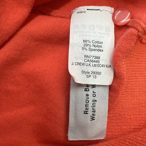 VTG J.Crew Sweater Button Up Women S Orange Solid ..#33281 - Picture 9 of 10