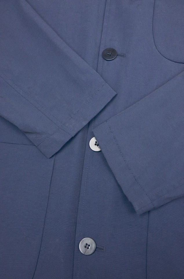 Chaqueta de tareas Canali azul marino de mezcla de algodón - Hecha en Italia ... - Imagen 3 de 4