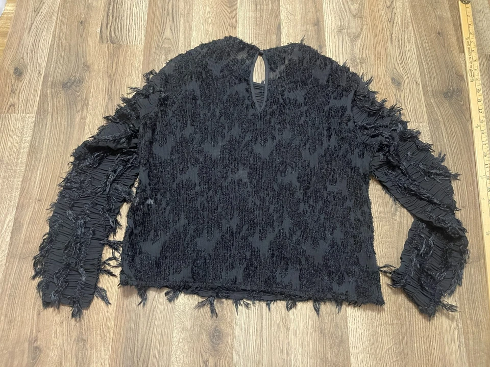 Asos Design Shirt, Women's Size 6, Black, Long Sleeve, See Through - Image 2 of 4