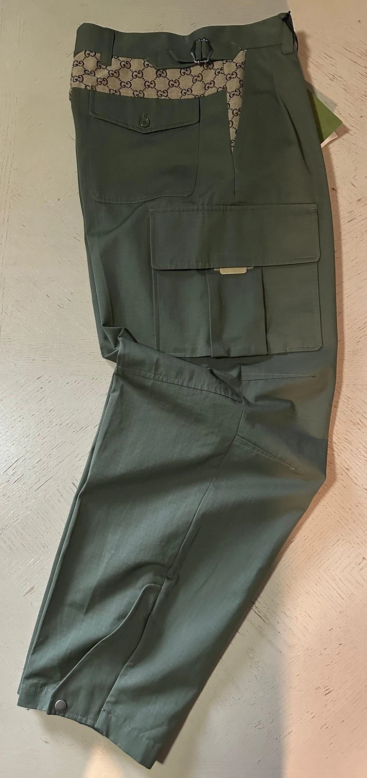 Gucci Men's Green Khaki Cargo Pants 32 US (48 Euro) Italy 751436 NWT $2100