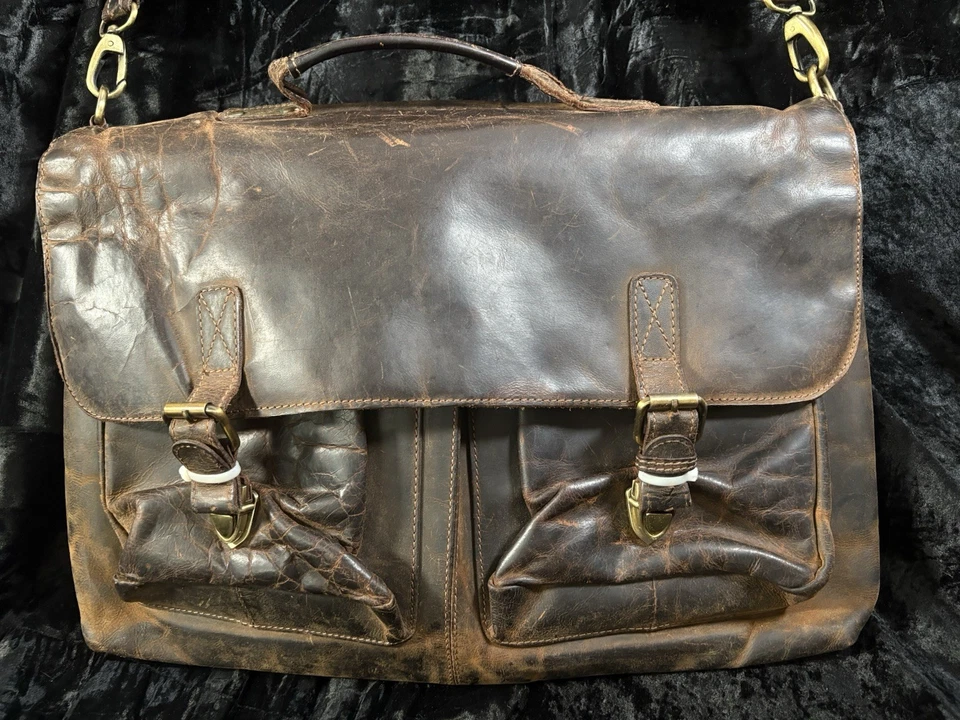 МУЖСКОЙ искусственно состаренной кожи плеча MESSENGER портфель ноутбука сумка прочный новый без ЯРЛЫКОВ - Изображение 3 из 4