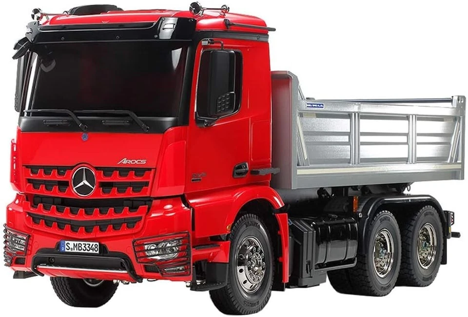 Tamiya 1/14 Mercedes Benz Arocs 3348 6x4 Tipper Truck Pre-Painted Red Sil #56361 - Image 2 of 4
