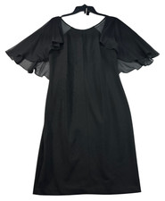 Calvin Klein Dress Womens Size 10 Black Flutter Sleeve New