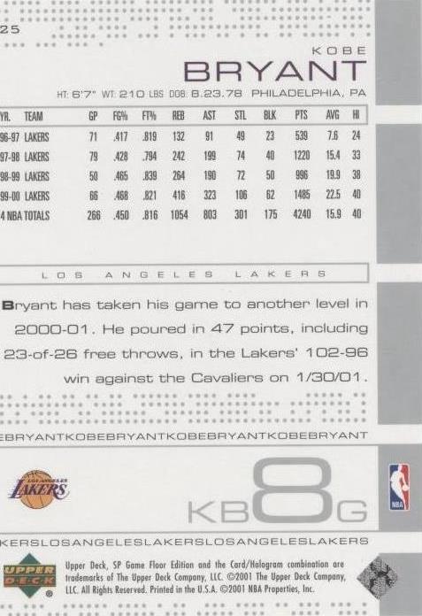その他 2000-01 upper deck sp game floor edition Upper Deck 2000-2001 SP Game Floor Edition Authentic Floor