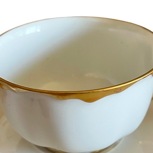 Racine Bavaria Germany Tea Cup and Saucer Set Gold Trim Scalloped Edge - Picture 9 of 11