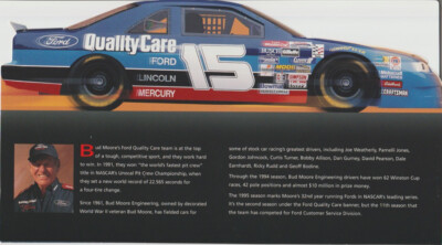 1995 Dick Trickle signed Ford Quality Care Thunderbird NASCAR NWCS