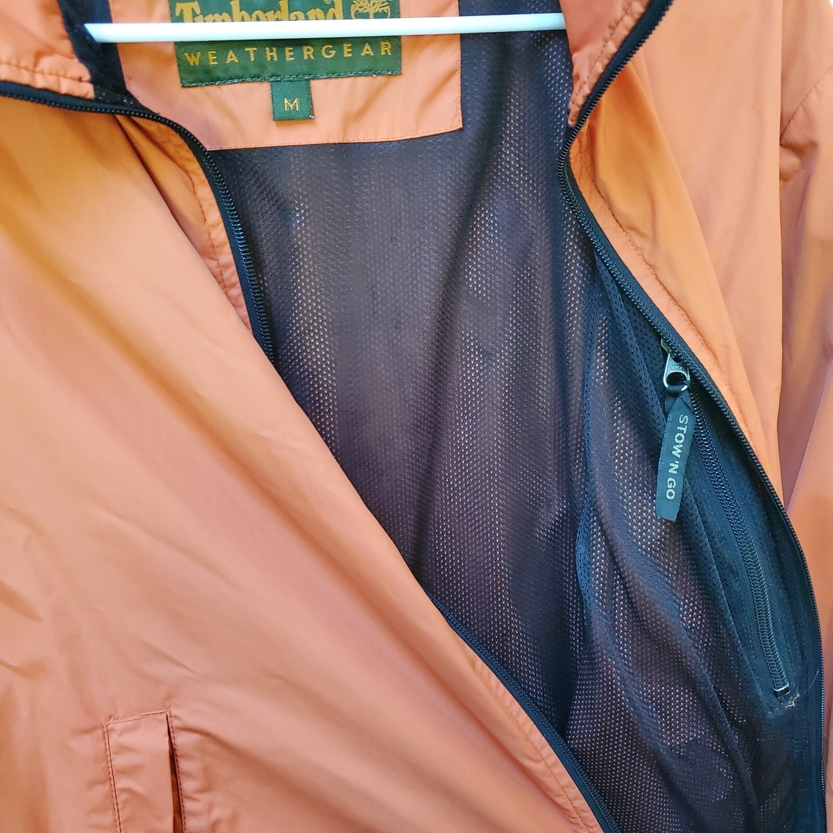 Timberland Weathergear Lサイズ オレンジジャケット Timberland Weathergear Jacket Coat Orange Zip Front Pockets