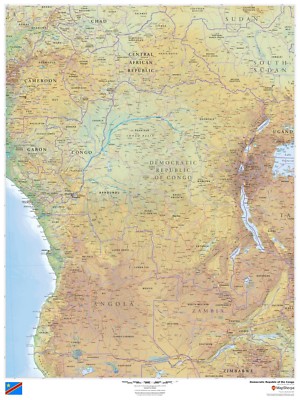 Democratic Republic of the Congo Laminated Wall Map (MSH)