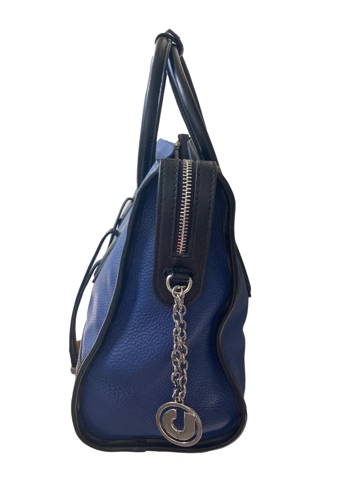 Сумка с короткими ручками Charles Jourdan Kaula двухцветная темно-синяя черная парижская шагреневая кожа рекомендуемая розничная цена производителя 450 долл. США - Изображение 2 из 3