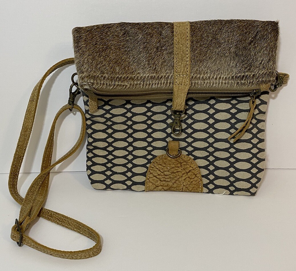 Myra Bag Hairon Flap Honey Bee Design FUR Crossbody Clutch Purse