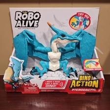 Robo Alive Flying Dinosaur Pterodactyl by ZURU Wings Open and Roars NEW
