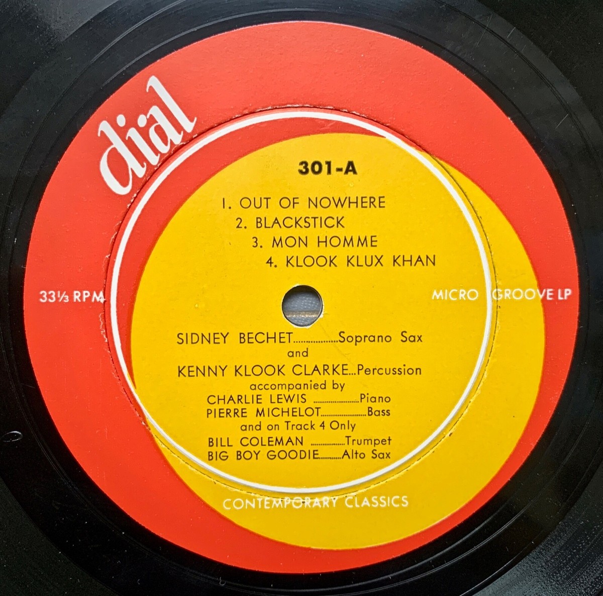 SIDNEY BECHET KENNY CLARKE Black Stick DIAL RECORDS 301 10
