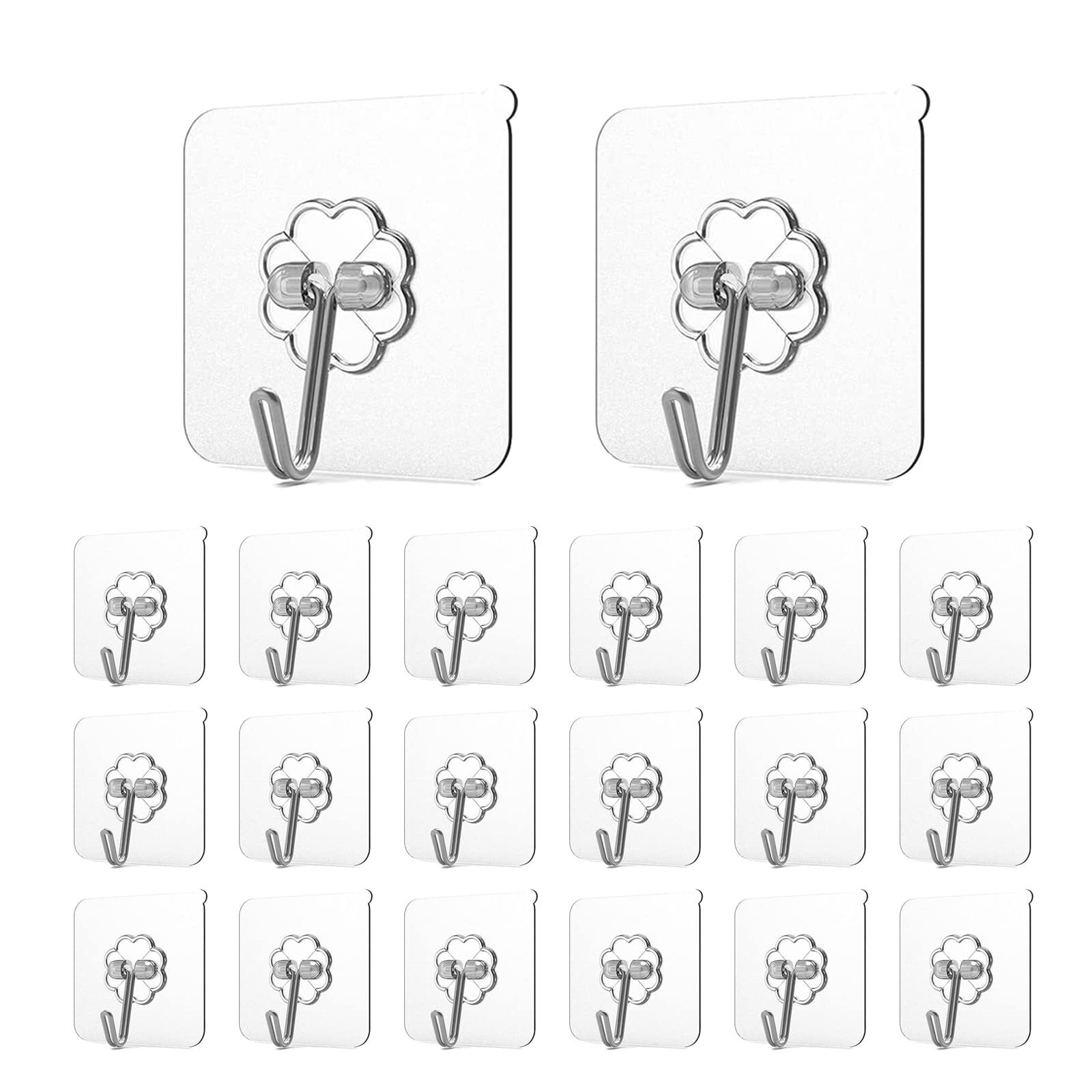 Adhesive Hooks For Hanging Heavy Duty Wall Hooks 20 Pack Removable Sticky Ceilin