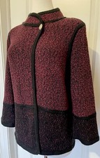 Karl Lagerfeld Black/ Wine Knit Jacket/ Blazer Sz-L STYLISH