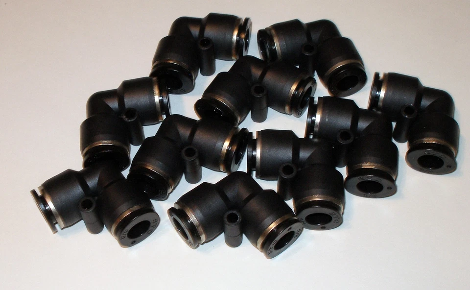 Push To Connect Air Fittings Tube 3/8" OD Air Line Elbow Union Pack of 10 - Image 3 of 4