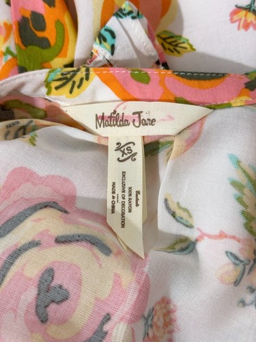 Matilda Jane Sunday Best Dress Womens Dress XS White Yellow Pink Short Sleeve - Picture 11 of 13