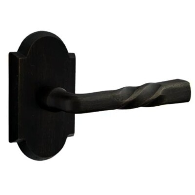 EMTEK Montrose Sandcast Bronze Passage Leverset, Flat Black