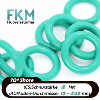 O-Ringe Dichtringe Dichtungsringe Ø 12 ~ 455 mm / Schnurstärke 4 mm / FKM 70