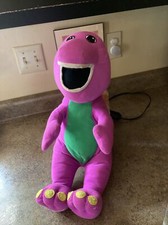 Vintage Large Jumbo Talking 24  Barney Purple Dinosaur Plush Stuffed Animal 24"