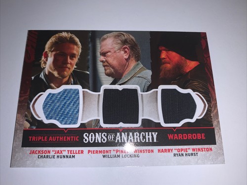 Sons Of Anarchy Trading Cards Authentic Triple Wardrobe Card Of “Jax”Piney&Opie. - Picture 2 of 12