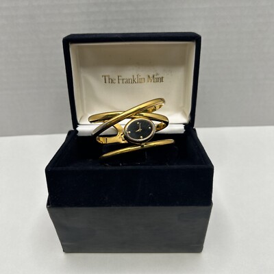 The Franklin Mint Alfred Durante Golden Ribbons Bracelet Cuff